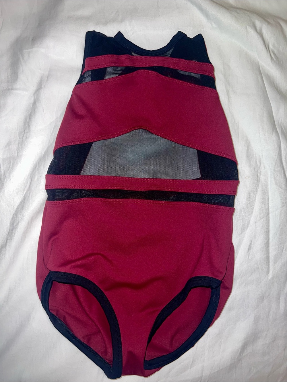 Girls' Burgundy and Black Dance Leotard